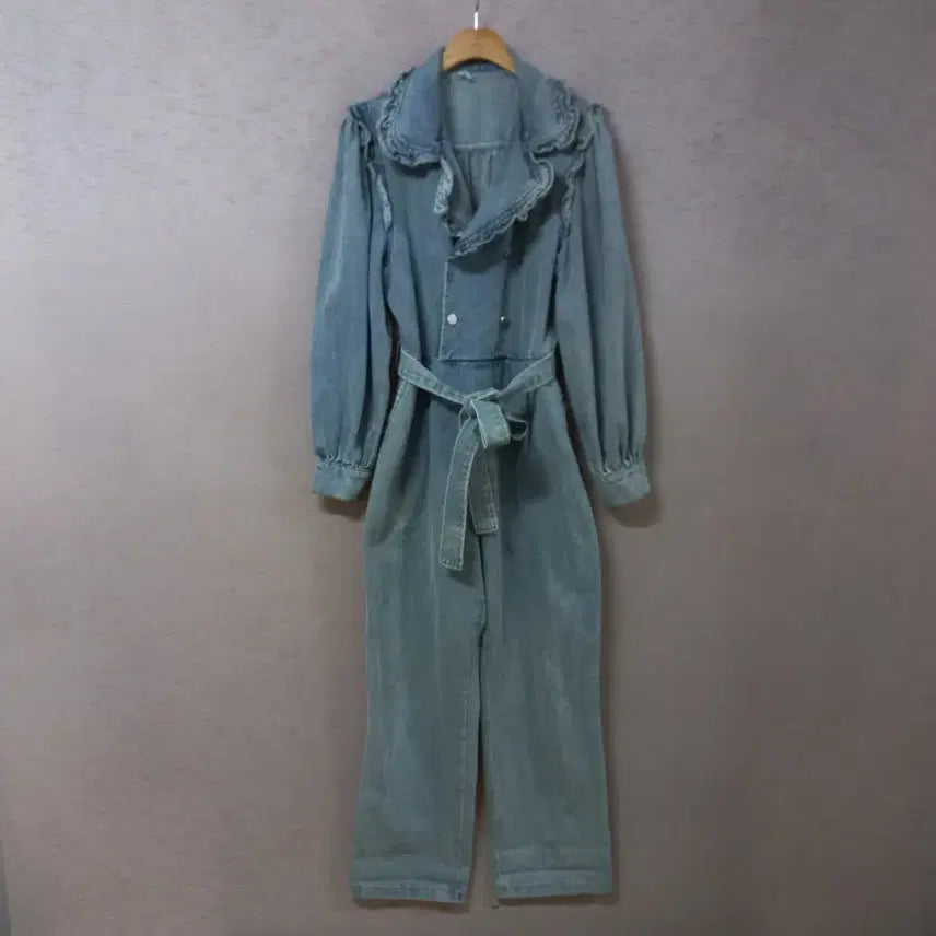 [SOLD OUT] B5-5/블루 워싱 데님 점프수트 여성