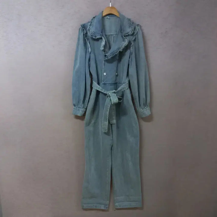 [SOLD OUT] B5-5/블루 워싱 데님 점프수트 여성