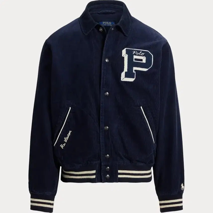 [BUNJANG] Polo Corduroy Letter Jacket (M) / [구매] 폴로 / 코듀로이 레터 자켓 / M 사이즈