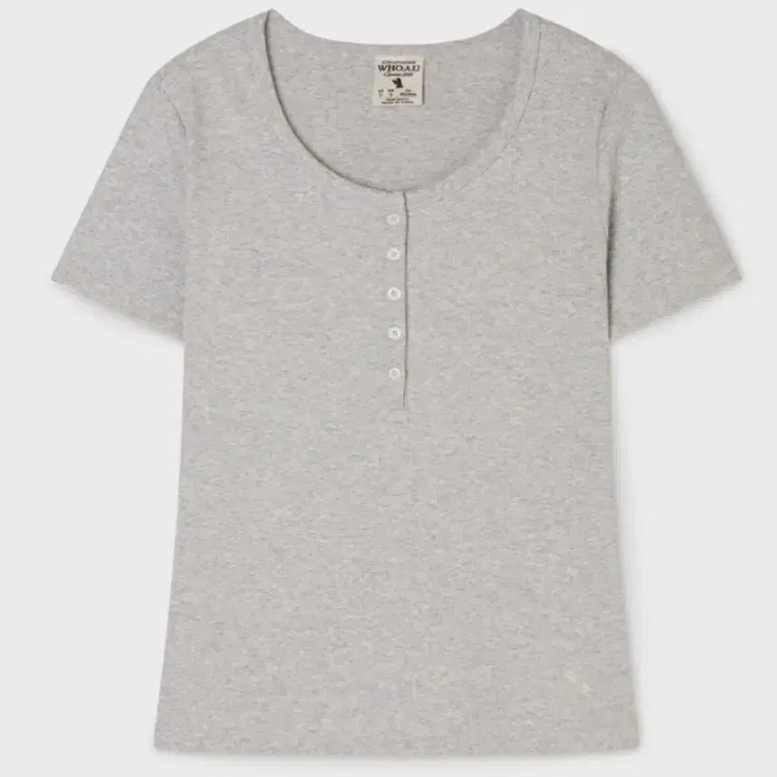 [BUNJANG] Whoau Henley Neck Pullover Melange Grey M Size / 후아유 헨리넥 멜란지그레이 m사이즈
