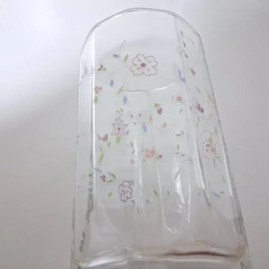 [BUNJANG] Vintage Floral Pattern Glass Cup Set of 4 / 빈티지 꽃무늬 유리컵 4개 세트