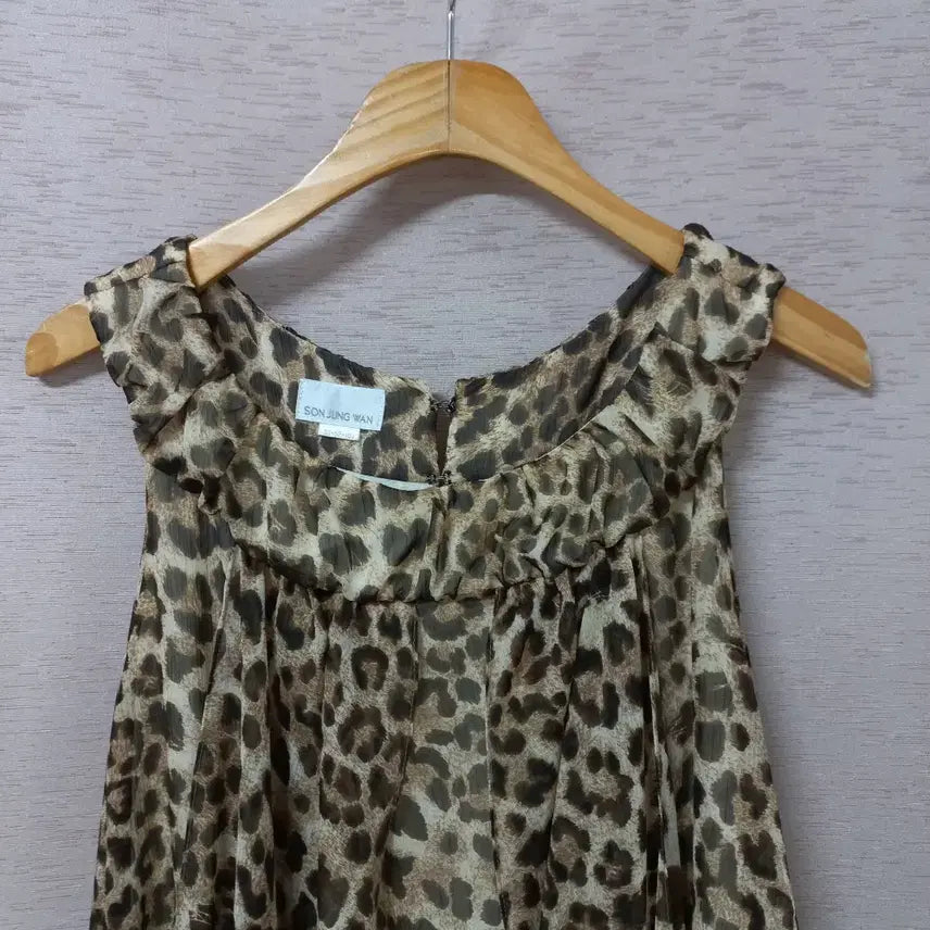[BUNJANG] Son Jung Wan Brown Leopard Print Dress / B5-5/손정완 브라운 호피무늬 원피스 여성