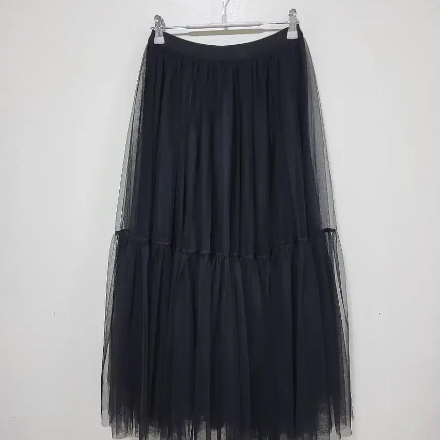 [BUNJANG] Black Long Tiered Tulle Skirt / 블랙 롱 캉캉 튤 스커트.260502