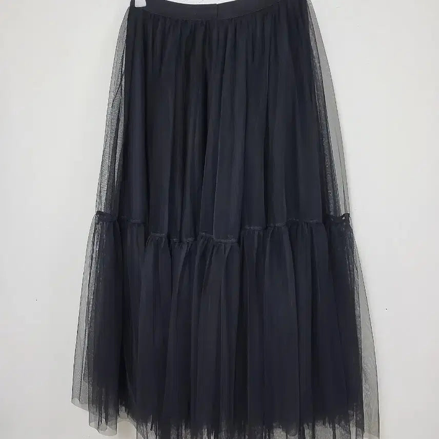 [BUNJANG] Black Long Tiered Tulle Skirt / 블랙 롱 캉캉 튤 스커트.260502