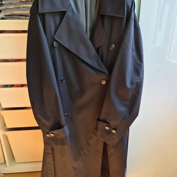 [BUNJANG] System Homme Black Trench Coat / 시스템옴므 블랙 트렌치 코트