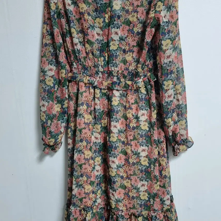 [BUNJANG] Flower Pattern Chiffon Dress / M (66) 플라워패턴 쉬폰 원피스