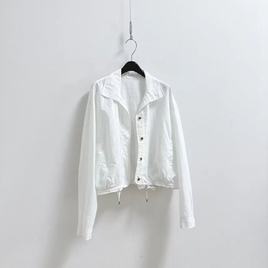 [BUNJANG] White Balloon Sleeve Open Collar Blouse / 벌룬 블라우스