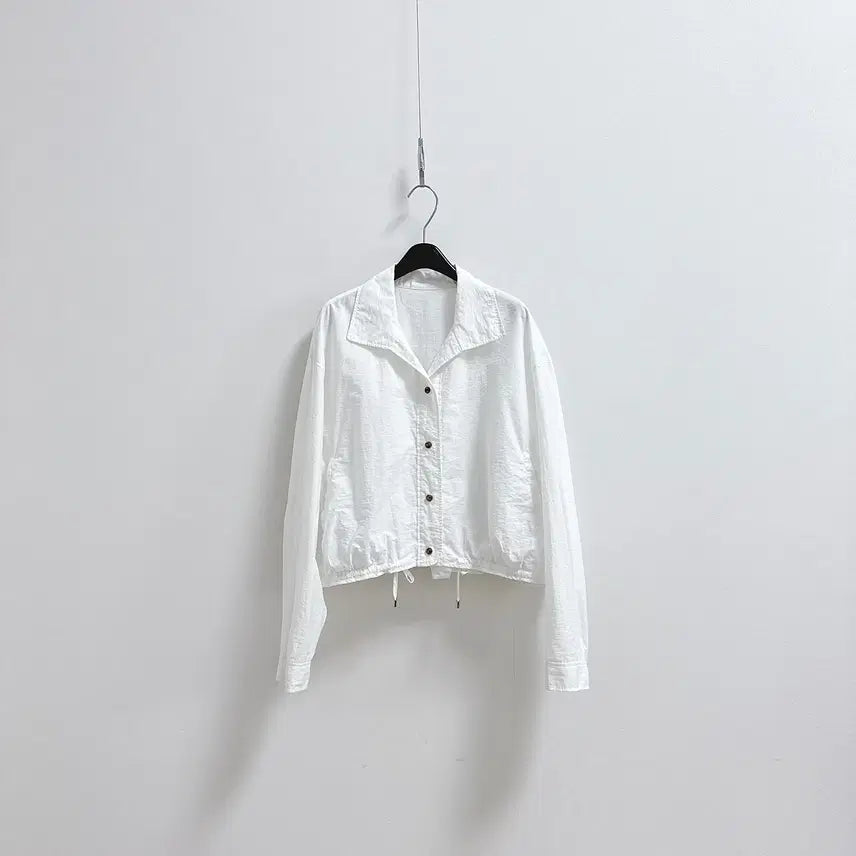 [BUNJANG] White Balloon Sleeve Open Collar Blouse / 벌룬 블라우스