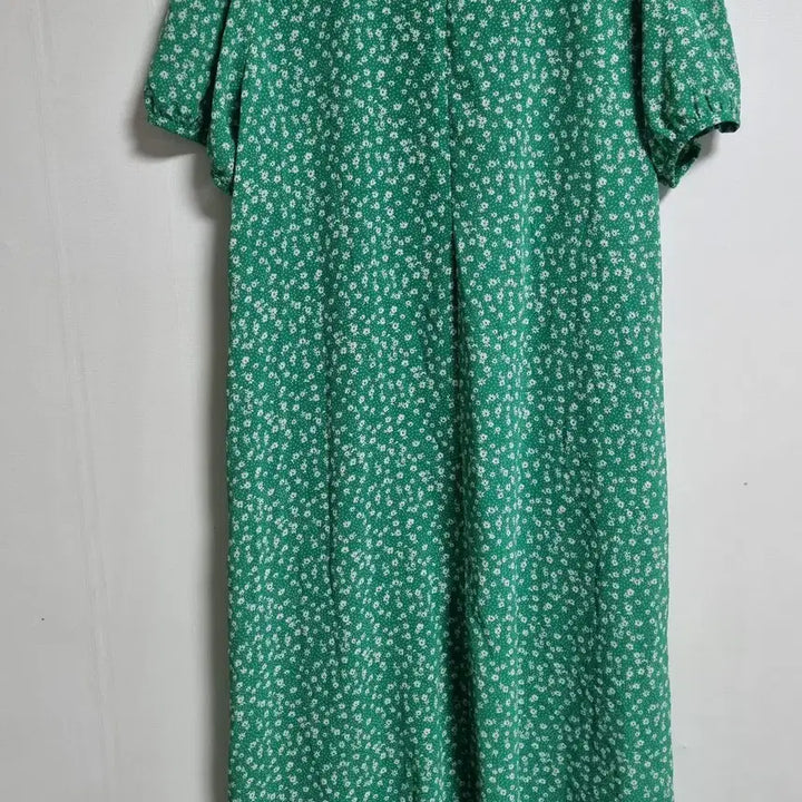 [BUNJANG] Green Flower Pattern Chiffon Dress / M (66) 그린 플라워패턴 쉬폰 원피스