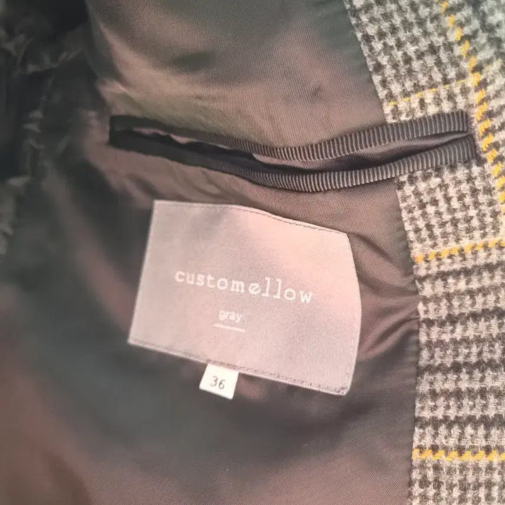 [BUNJANG] Customellow Check Double Long Coat / 커스텀멜로우 체크 더블 롱코트