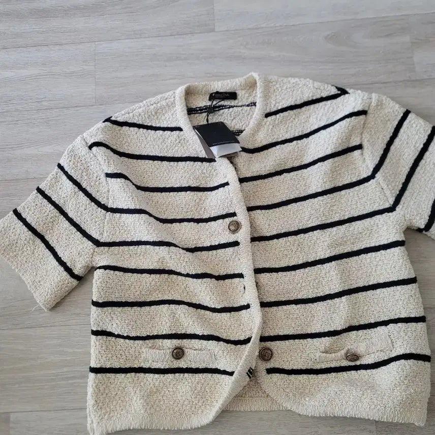 [BUNJANG] Massimo Dutti Striped Short Sleeve Cardigan / 새상품) 마시모두띠 스트라이프 반팔 가디건