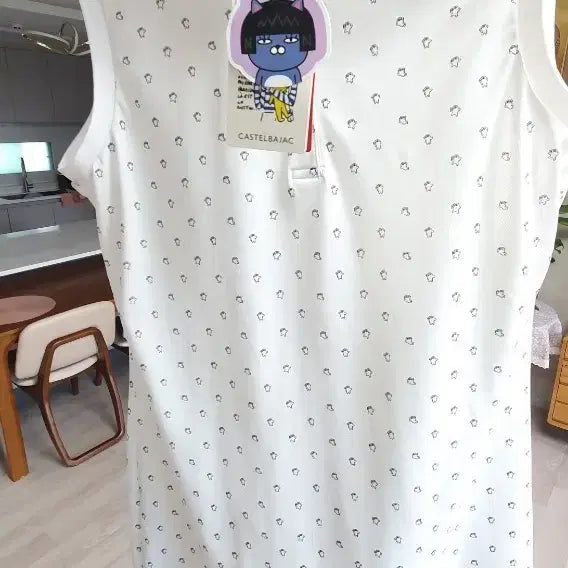 [BUNJANG] Castelbajac Sleeveless Dress White Pattern / 카스텔바작 민소매 원피스 화이트 패턴