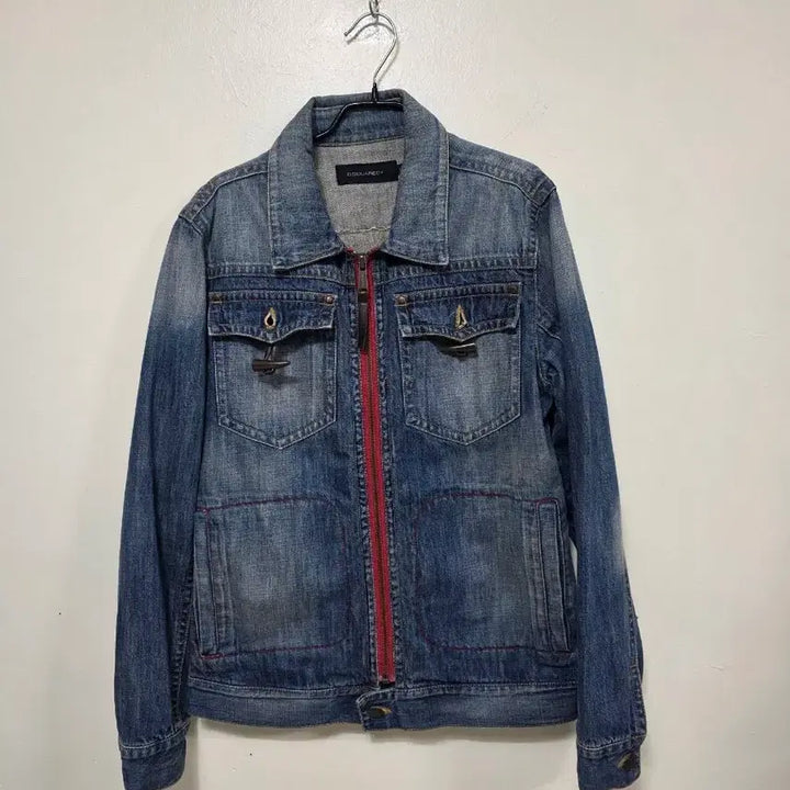 [BUNJANG] DSQUARED2 Denim Jacket Red Zipper / DSQUARED2 디스퀘어드 데님 자켓.260501