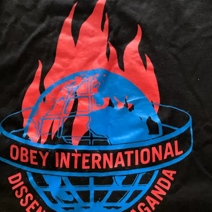 [BUNJANG] Obey Black Short Sleeve T-Shirt L / 오베이 블랙 반팔 티셔츠 L