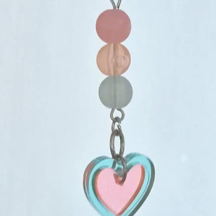 [BUNJANG] Handmade Pastel Heart Beaded Keychain / 하트 비즈 키링 / 파스텔톤 악세사리 / 당고키링 _ 하트그네