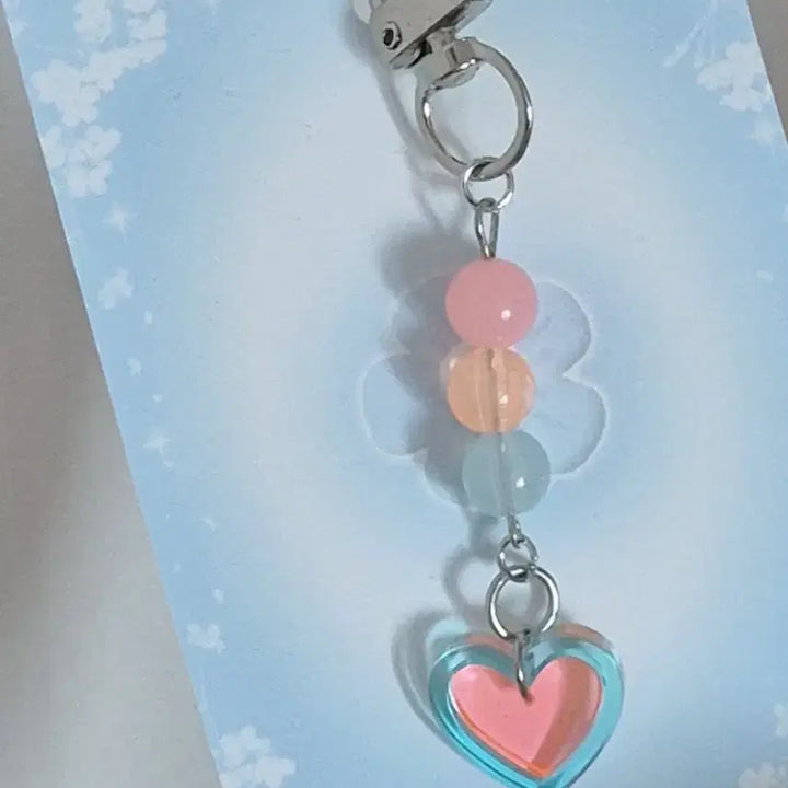 [BUNJANG] Handmade Pastel Heart Beaded Keychain / 하트 비즈 키링 / 파스텔톤 악세사리 / 당고키링 _ 하트그네