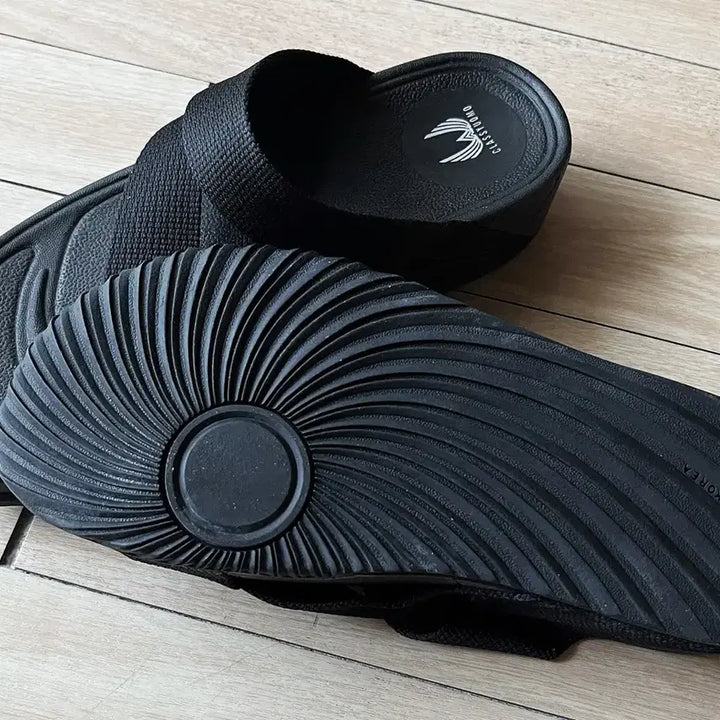 [BUNJANG] Black Platform Flip-Flop Sandals (Unisex 250mm) / 키높이 쪼리 샌들 새것