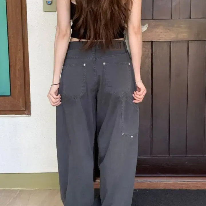 [BUNJANG] Jennie Carpenter Wide Pants Charcoal S Size / 제니 카펜터 와이드 팬츠 차콜 S사이즈