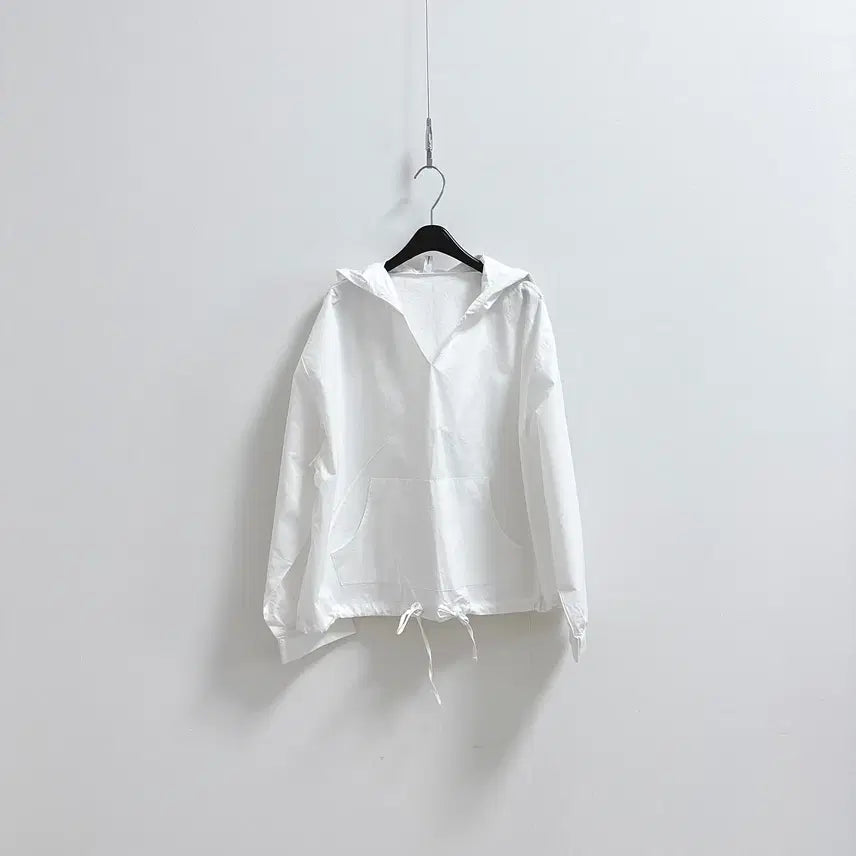 [BUNJANG] White Cotton Hooded Blouse / 스테디셀러 화이트 코튼 후드 블라우스