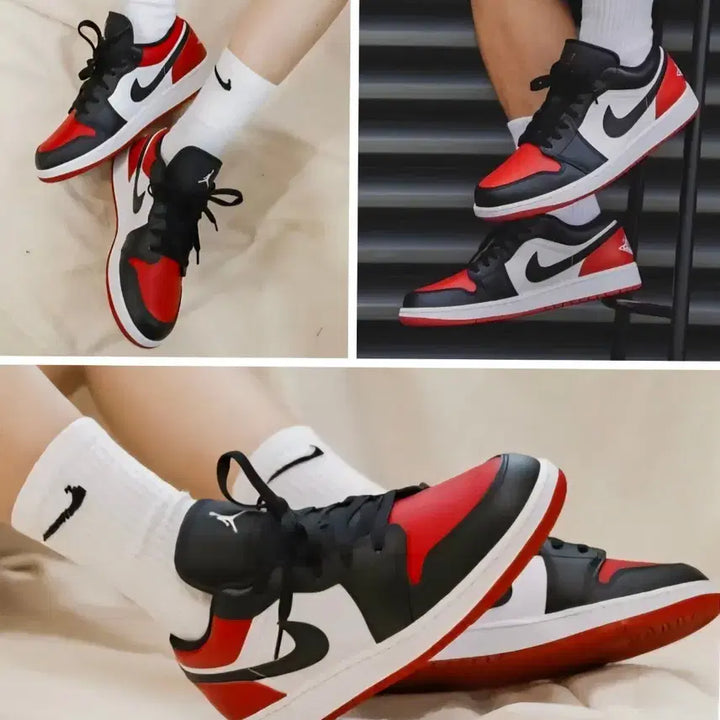 [BUNJANG] Nike Air Jordan 1 Low GS White Varsity Red Black (240mm) / 나이키 에어 조던 1 로우 블랙 레드 240mm