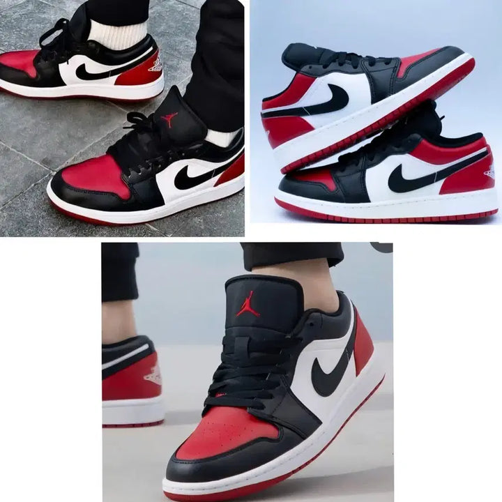 [BUNJANG] Nike Air Jordan 1 Low GS White Varsity Red Black (240mm) / 나이키 에어 조던 1 로우 블랙 레드 240mm