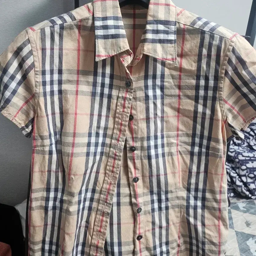 [BUNJANG] Burberry Check Short Sleeve Shirt - Size S / 버버리 체크 반팔 셔츠S