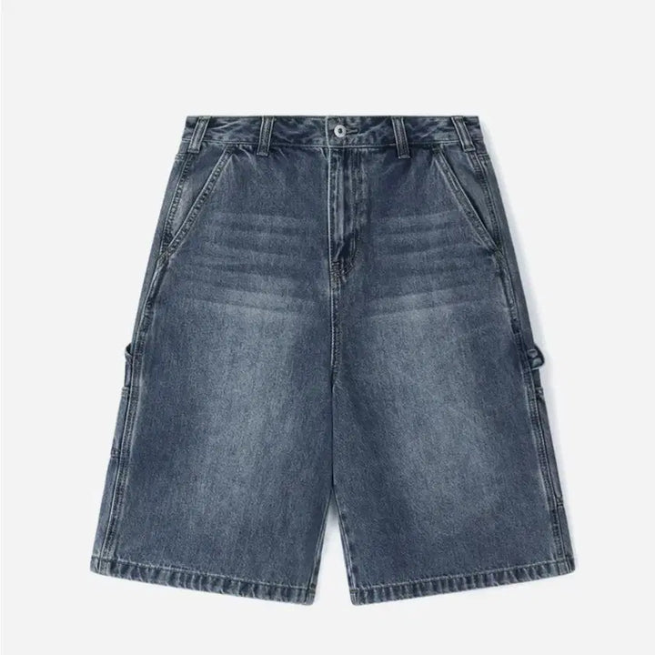 [BUNJANG] Uniqlo Carpenter Wide Short Denim Pants / 유니카펜더와이드숏데님