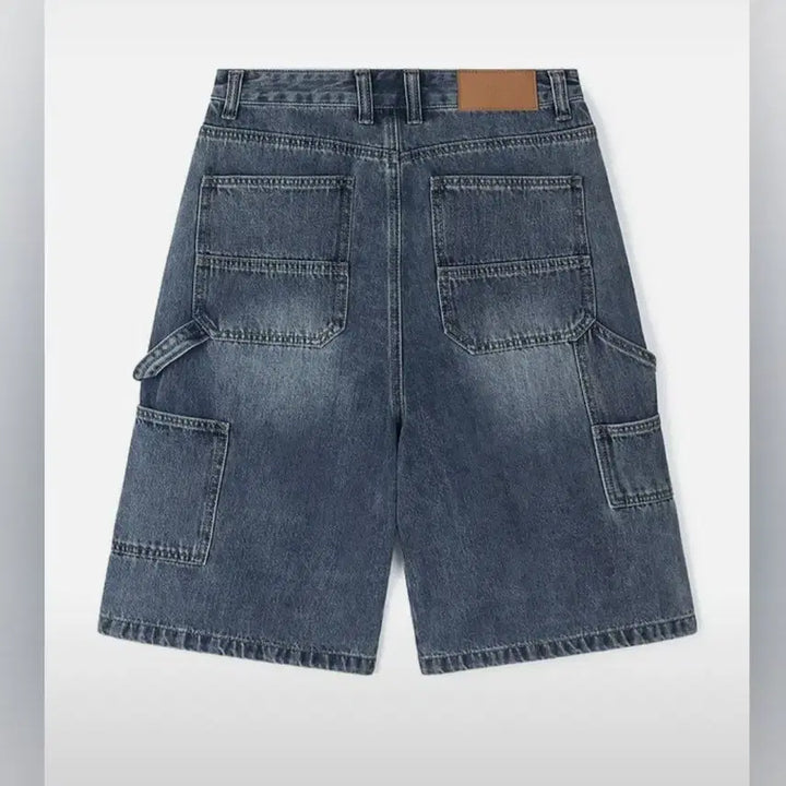 [BUNJANG] Uniqlo Carpenter Wide Short Denim Pants / 유니카펜더와이드숏데님