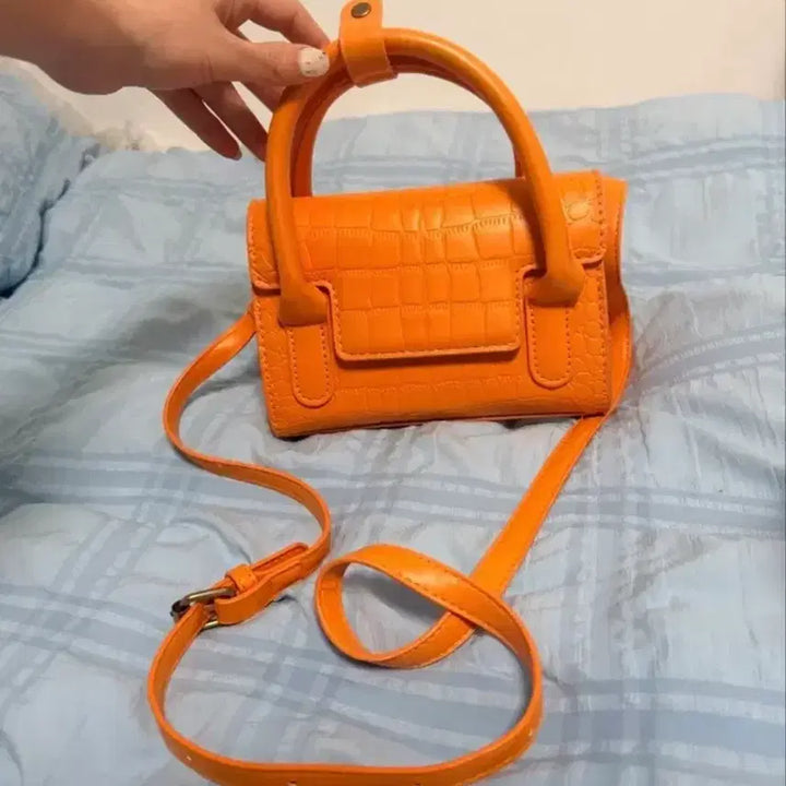 [BUNJANG] Orange Mini 2-Way Crossbody Tote Bag / [거의새것] 오렌지 미니 크로스백 토트백 2way