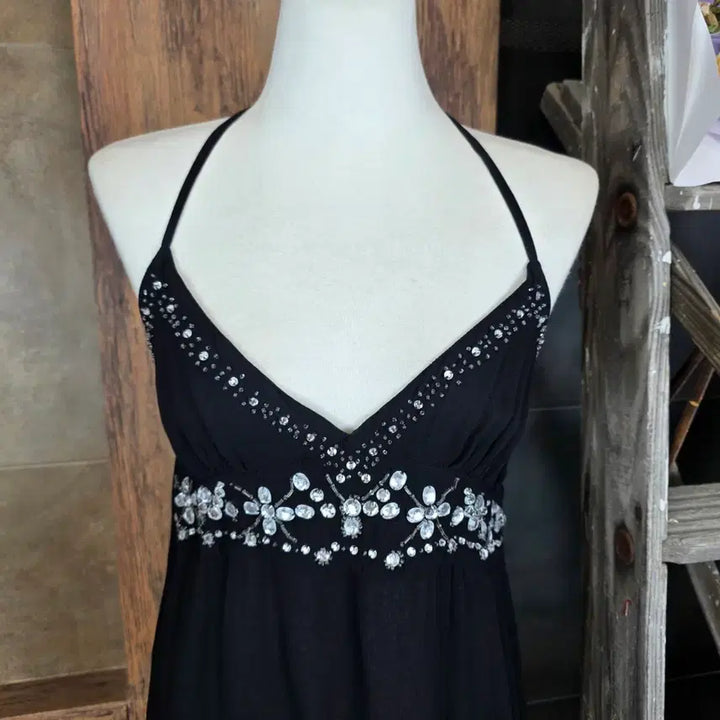 [BUNJANG] Glam Beaded Halterneck Sleeveless Top / [Japan]글램 비즈 홀터넥 슬리브리스