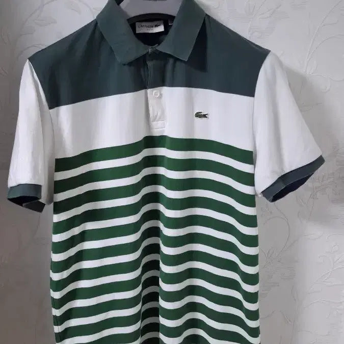 [BUNJANG] Lacoste Striped Collar T-Shirt XL/6 (105) / (정품 매장판) 라코스테 스트라이프 카라티 105