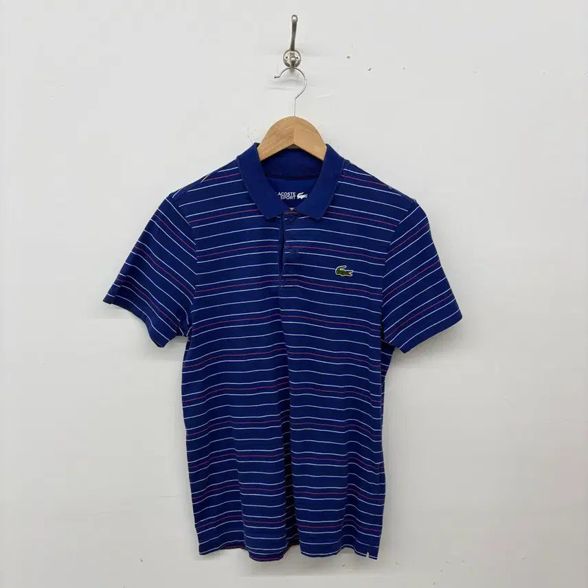 [BUNJANG] Lacoste Sport Striped Short Sleeve Polo Shirt / 라코스테 스포츠 스트라이프 반팔 카라티 공용S