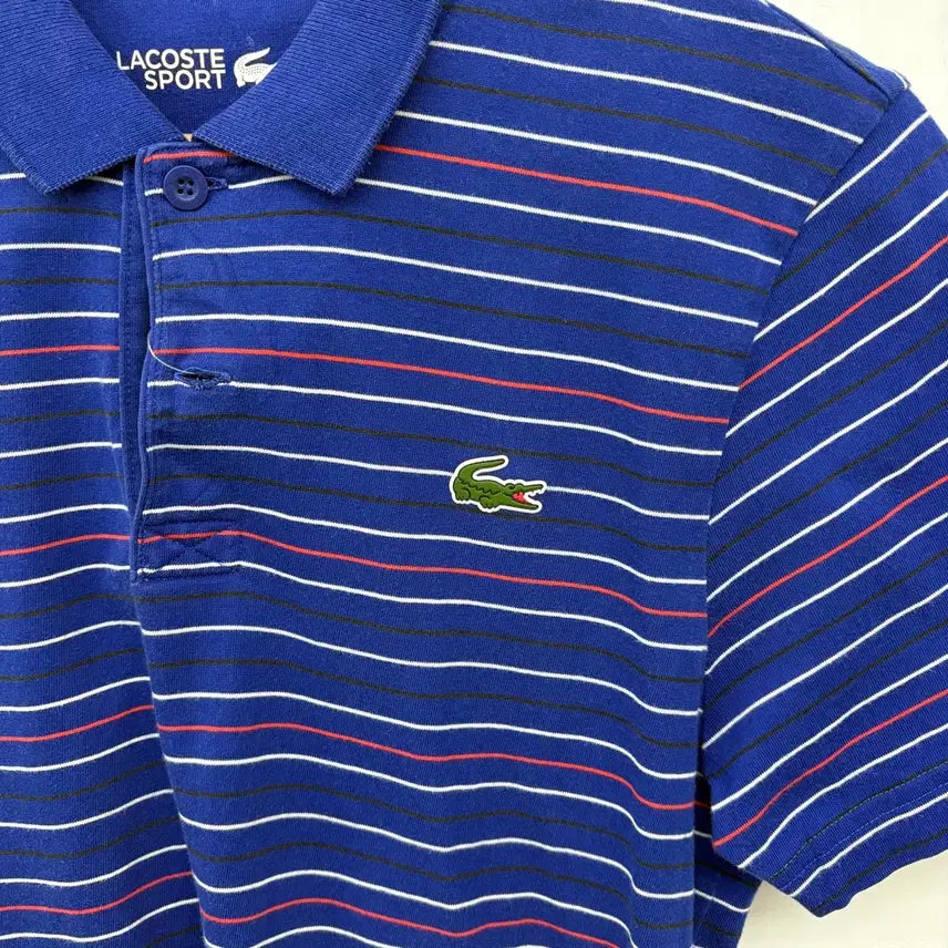 [BUNJANG] Lacoste Sport Striped Short Sleeve Polo Shirt / 라코스테 스포츠 스트라이프 반팔 카라티 공용S