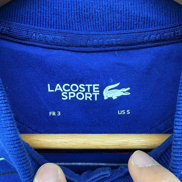 [BUNJANG] Lacoste Sport Striped Short Sleeve Polo Shirt / 라코스테 스포츠 스트라이프 반팔 카라티 공용S