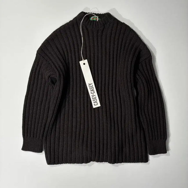[BUNJANG] CASEY CASEY Crew Neck Open Rib Sweater M / CASEY CASEY 케이시 케이시 크루넥 오픈립 스웨터 브라운 M사이즈