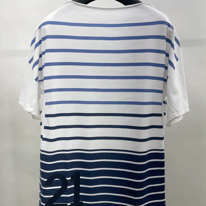 [BUNJANG] System Homme Striped Short Sleeve T-Shirt / 시스템옴므 스트라이프 반팔티셔츠