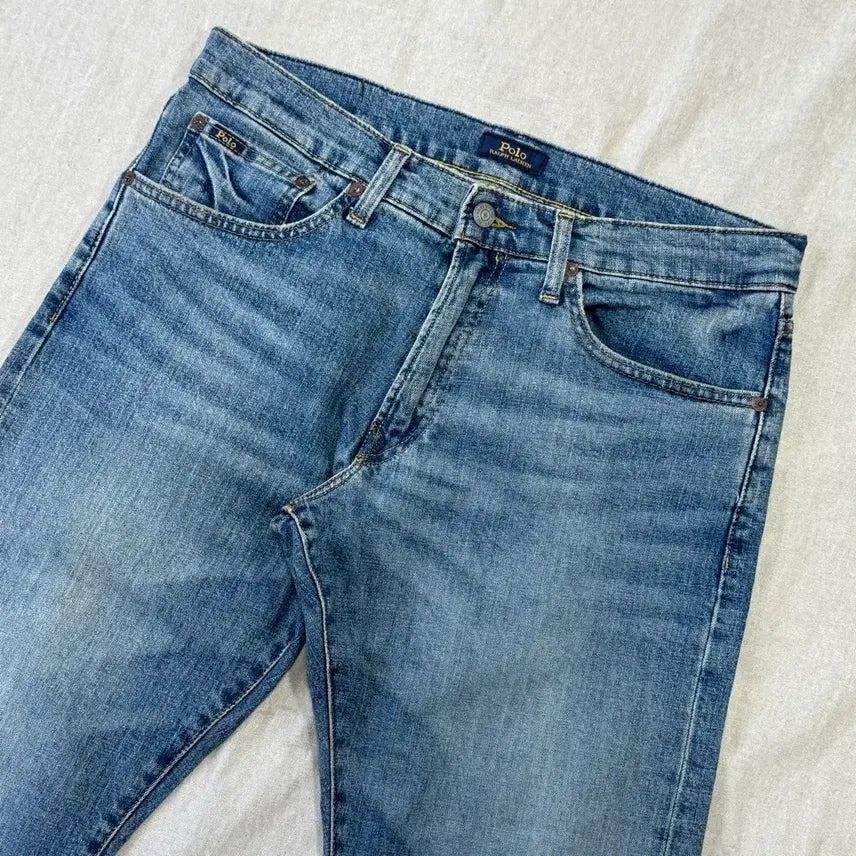[BUNJANG] Polo Ralph Lauren Slim Straight Mid-Blue Denim Pants Size 32 / 폴로랄프로렌 슬림스트레이트 중청 데님팬츠 32