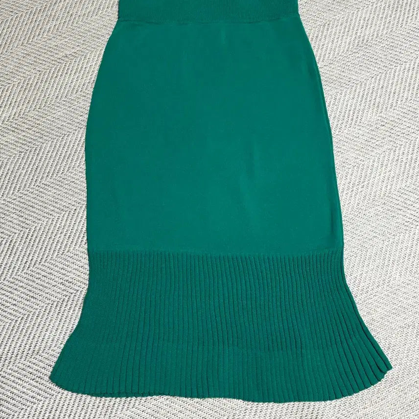 [BUNJANG] Viki Green Knit Pleated Skirt / Viki 그린 니트 플리츠 스커트