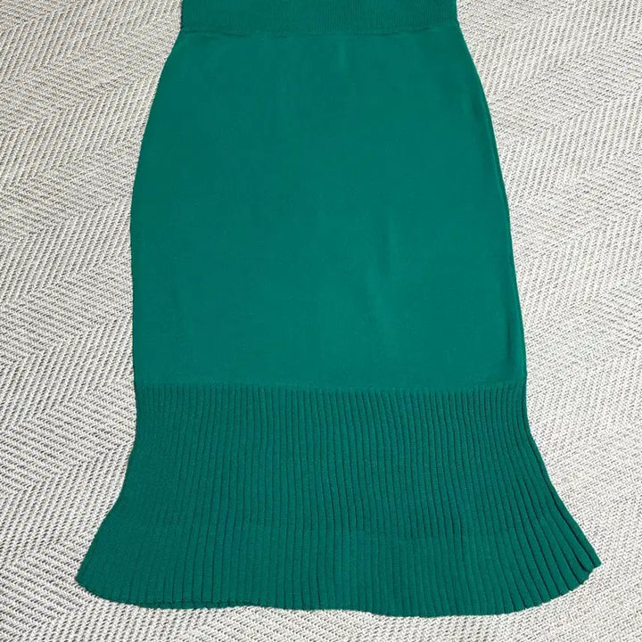 [BUNJANG] Viki Green Knit Pleated Skirt / Viki 그린 니트 플리츠 스커트