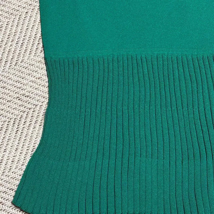 [BUNJANG] Viki Green Knit Pleated Skirt / Viki 그린 니트 플리츠 스커트