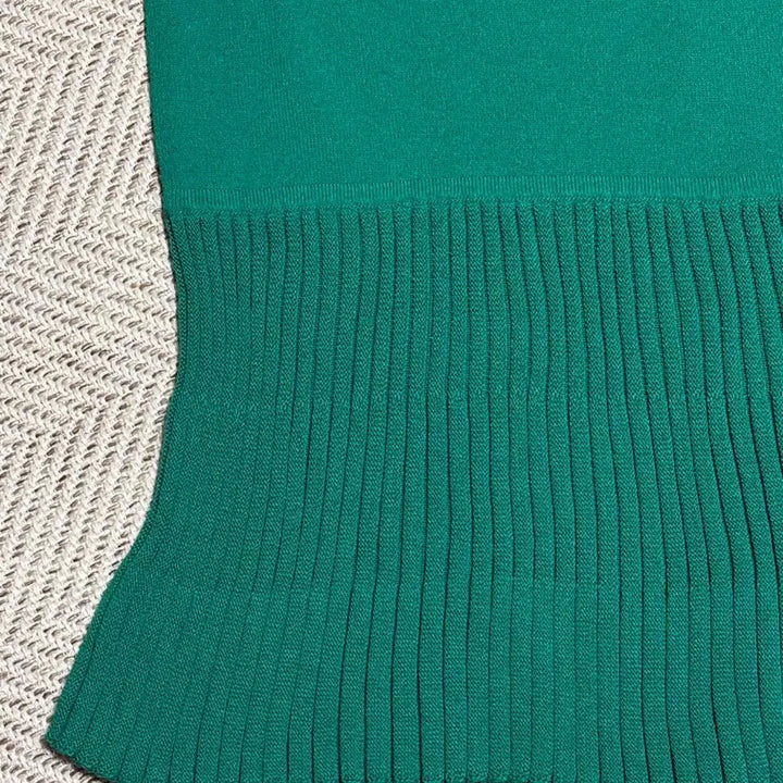 [BUNJANG] Viki Green Knit Pleated Skirt / Viki 그린 니트 플리츠 스커트
