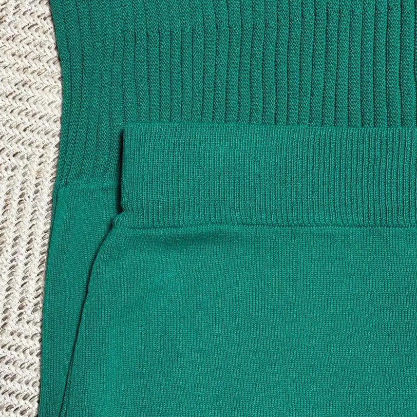 [BUNJANG] Viki Green Knit Pleated Skirt / Viki 그린 니트 플리츠 스커트