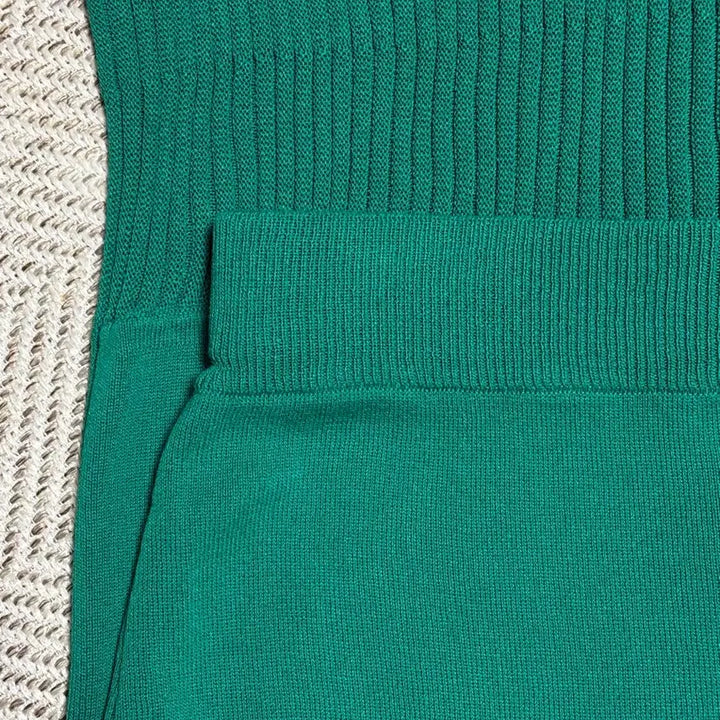 [BUNJANG] Viki Green Knit Pleated Skirt / Viki 그린 니트 플리츠 스커트