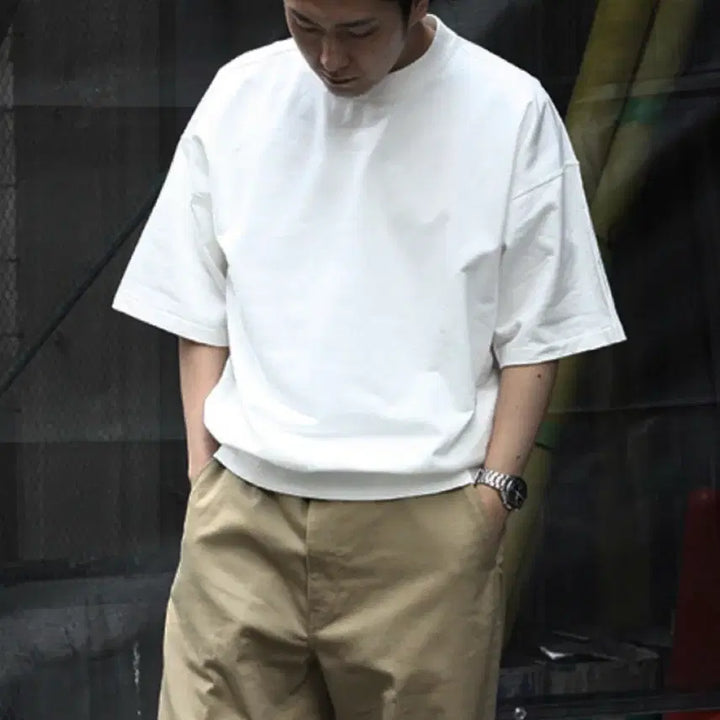 [BUNJANG] Auralee Super High Gauge Sweat P/O White / 오라리 슈퍼 하이 게이지 스웨트 빅 티 화이트