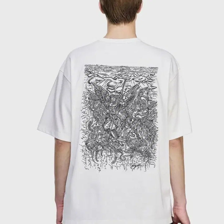 [BUNJANG] Songzio 25FW Angel Embroidery T-Shirt / 송지오 25fw 엔젤 자수 반팔 50 새상품 판매