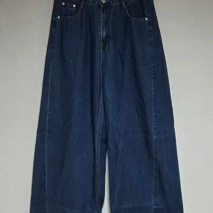 [BUNJANG] Side Slit Wide Leg Denim Pants - Size M / 옆절개 와이드 데님 팬츠 청바지M