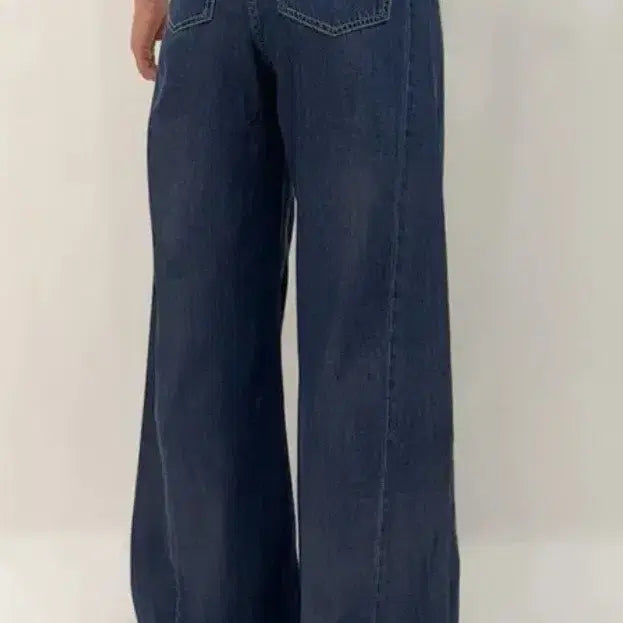 [BUNJANG] Side Slit Wide Leg Denim Pants - Size M / 옆절개 와이드 데님 팬츠 청바지M