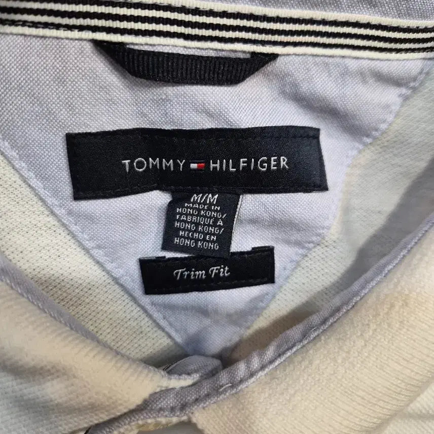 [BUNJANG] Tommy Hilfiger White Short Sleeve Polo T-Shirt PK / 타미힐피거 화이트 반팔 카라티 PK 티셔츠