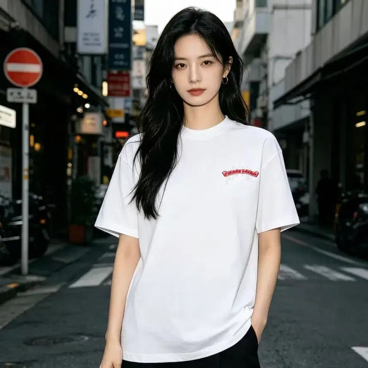 [BUNJANG] Chrome Hearts Cross Embroidery Short Sleeve T-Shirt / 크롬하츠 십자가 자수 반팔 티셔츠