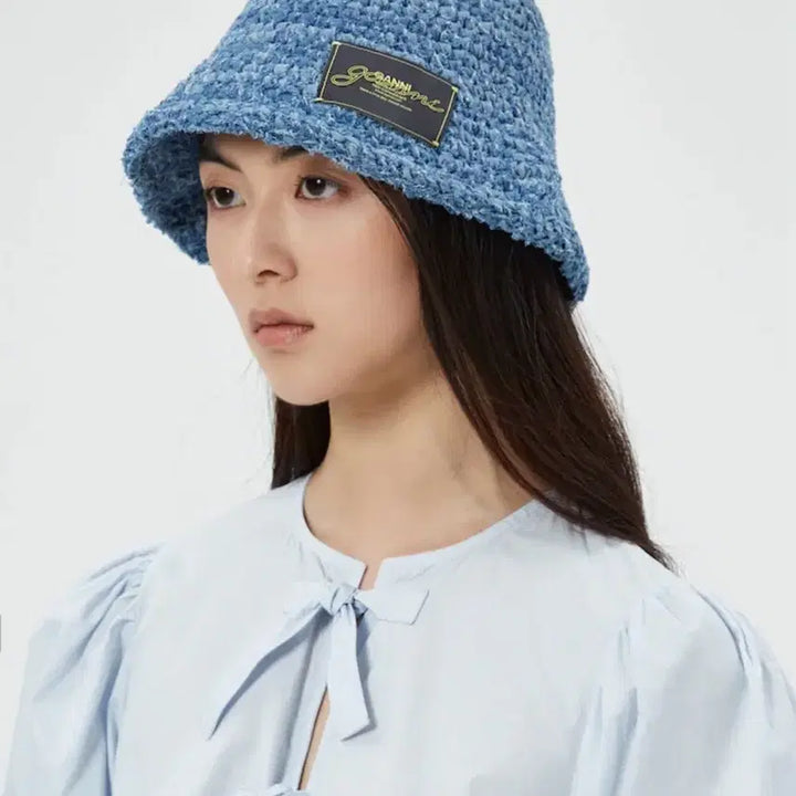 [BUNJANG] Ganni Denim Crochet Bucket Hat / GANNI 가니 데님 크로셰 벙거지 모자 새상품